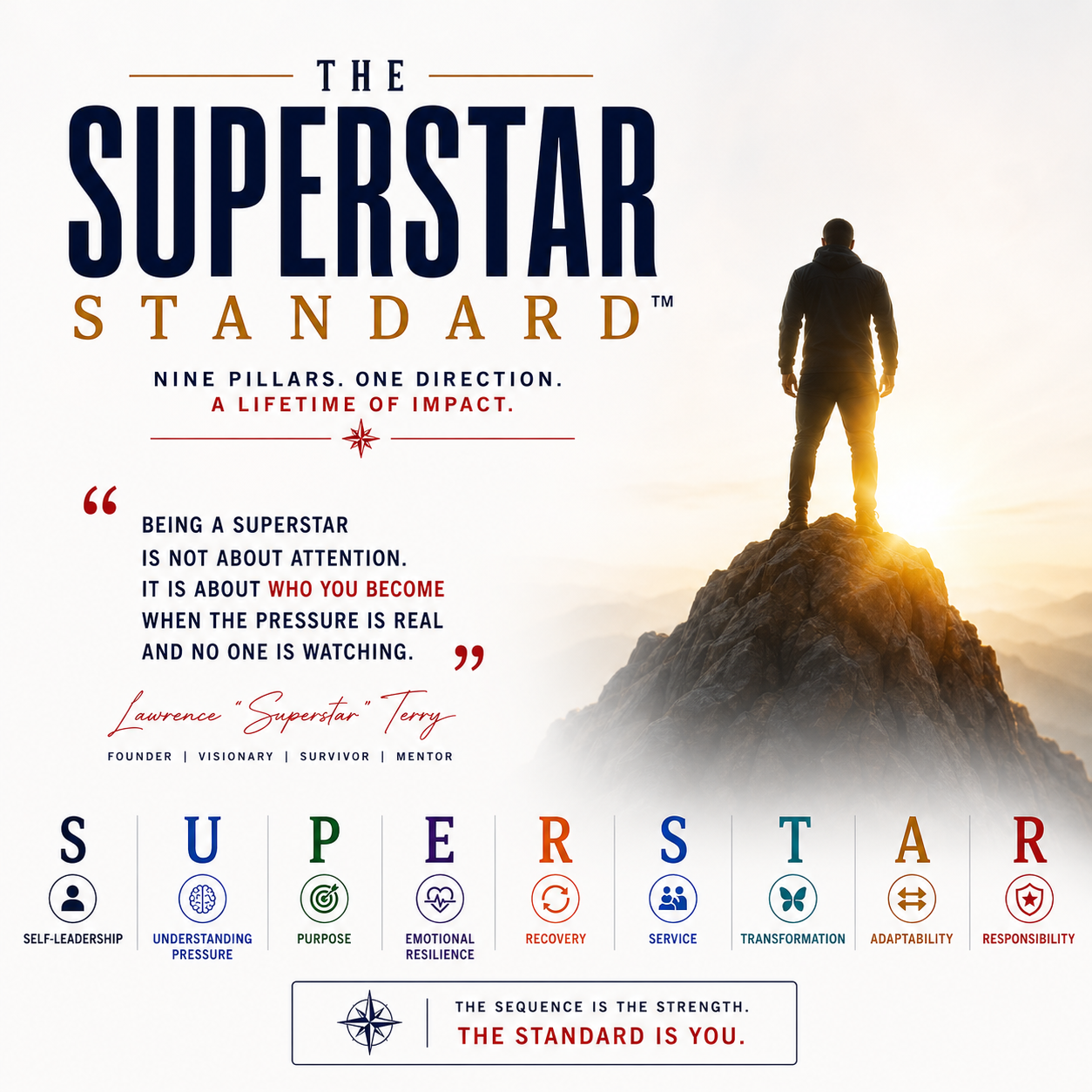 The Superstar Standard™ — Nine Pillars. One Direction. A Lifetime of Impact. Full nine-pillar artwork.